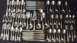 GORHAM STERLING 'GOLDEN SCROLL' FLATWARE SET