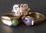 THREE (3) 14KT & 10KT GOLD LADIES RINGS