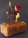 AUTOMATON: ANTIQUE WITCH ON SPINNING WHEEL