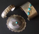 COLLECTION OF NATIVE AMERICAN STERLING JEWELRY