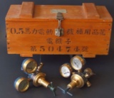 VINTAGE JAPANESE OSAKA BRASS PRESSURE GAUGES