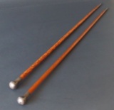 PAIR OF STERLING HANDLED SWAGGER STICKS