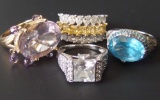COLLECTION OF 14KT GOLD LADIES FANCY RINGS