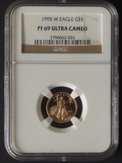 1995 W $5 PF69 AMERICAN EAGLE GOLD COIN