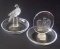 PAIR OF LALIQUE CRYSTAL BIRD PIN TRAYS