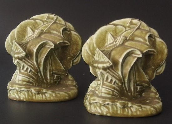ROOKWOOD GALLEON SHIP BOOKENDS