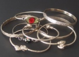 COLLECTION OF STERLING SILVER BANGLES