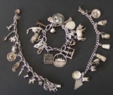 THREE (3) STERLING SILVER CHARM BRACELETS