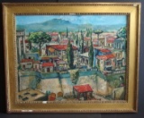 JULES EUGENE PAGES FORT & CHINATOWN OIL PAINTING