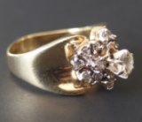 VINTAGE 14KT GOLD & DIAMOND LADIES RING