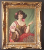 JOZSEF PETTES GYPSY WOMAN OIL PAINTING