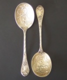 PAIR OF 19TH CENTURY SILVER SERVING SPOONS