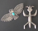 TWO (2) VINTAGE NAVAJO STERLING BROOCHES