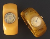 TWO (2) VINTAGE BAKELITE BRACELET WATCHES