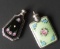 STERLING ENAMEL LAY-DOWN MINIATURE SCENT BOTTLES