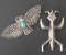 VINTAGE NAVAJO STERLING BROOCHES (2)