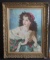 MARIA SZANTHO LADY WITH TAMBOURINE OIL PAINTING
