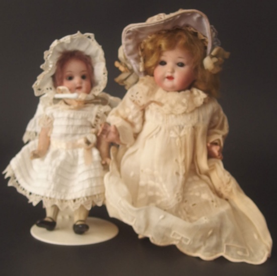 TWO (2) SMALL ANTIQUE BISQUE DOLLS