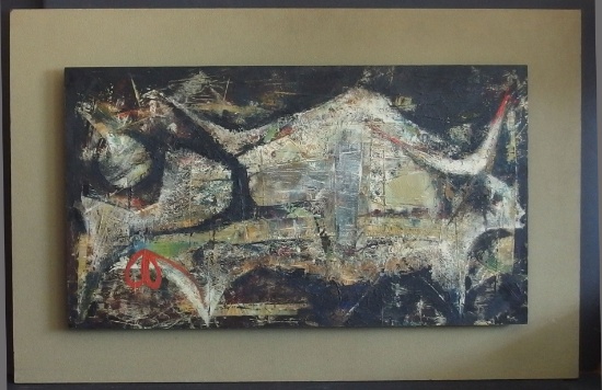 ABSTRACT MID-CENTURY EXPRESSIONISM OIL PAINTING