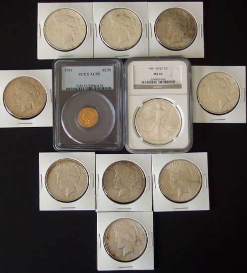 COLLECTION U.S SILVER & GOLD COINS