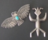 VINTAGE NAVAJO STERLING BROOCHES (2)