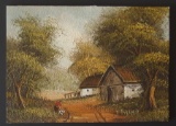 SIGNED MINIATURE OIL PAINTING