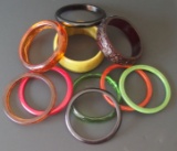 VINTAGE BAKELITE BANGLES (10)