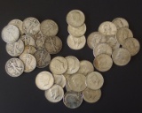 37 SILVER HALF DOLLARS COINS