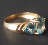 14KT GOLD & BLUE TOPAZ RING