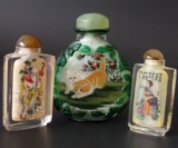 THREE (3) CHINESE SNUFF BOTTLES