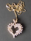 14KT GOLD HEART PENDANT & CHAIN