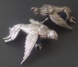PAIR CONTINENTAL SILVER EAGLE FIGURINES