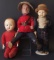 VINTAGE COMPO HEAD CHARACTER DOLLS (3)