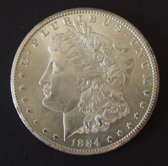 1884-CC MORGAN SILVER DOLLAR COIN