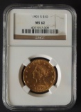 1901-S NGC MS-62 GOLD EAGLE COIN