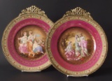 PAIR MOUNTED CZECH PORCELAIN PLATES