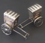 PAIR JAPANESE STERLING RICKSHAW S/P SHAKERS