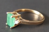 14KT GOLD & EMERALD RING