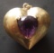 14KT GOLD & AMETHYST HEART PENDANT