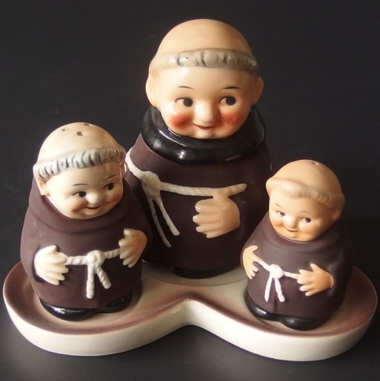 GOEBEL SMILING MONKS CONDIMENT SET