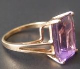 14KT GOLD & AMETHYST RING