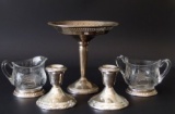 COLLECTION OF STERLING & PRESSED GLASS
