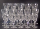 SET OF 20 WATERFORD CRYSTAL STEMWARE