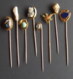 COLLECTION OF 14KT GOLD STICKPINS