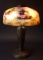 ANTIQUE REVERSE PAINTED LAMP