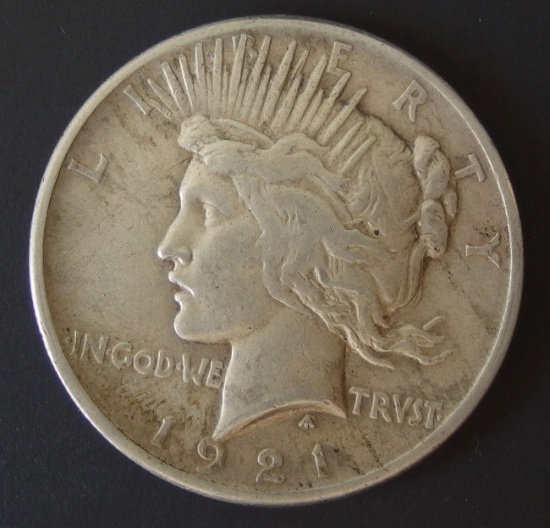 1921 SILVER PEACE DOLLAR COIN