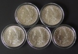 FIVE (5) HIGH GRADE MORGAN SILVER DOLLAR COINS