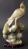 CHINESE JADEITE PARROT FIGURAL GROUP