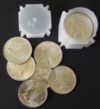 TUBE OF 20 SILVER PEACE DOLLAR COINS