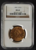 1901-S NGC MS-62 $10 GOLD EAGLE COIN
